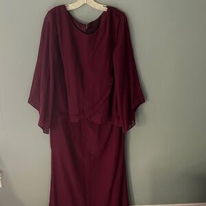 Elegant Burgundy Women's Dress